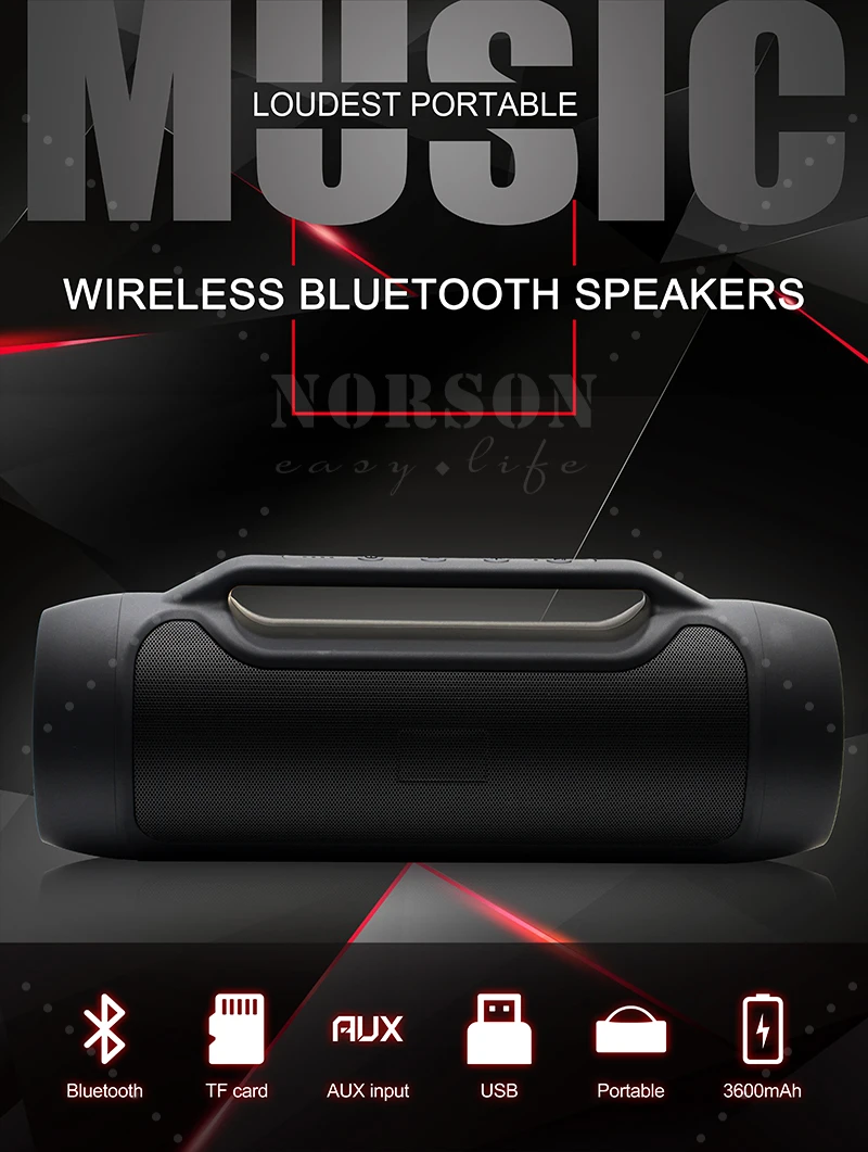 Customised High Quality Loud Blue tooth Speakers Portable Wireless BT home Woofer Sound Box Speaker - ANKUX.COM