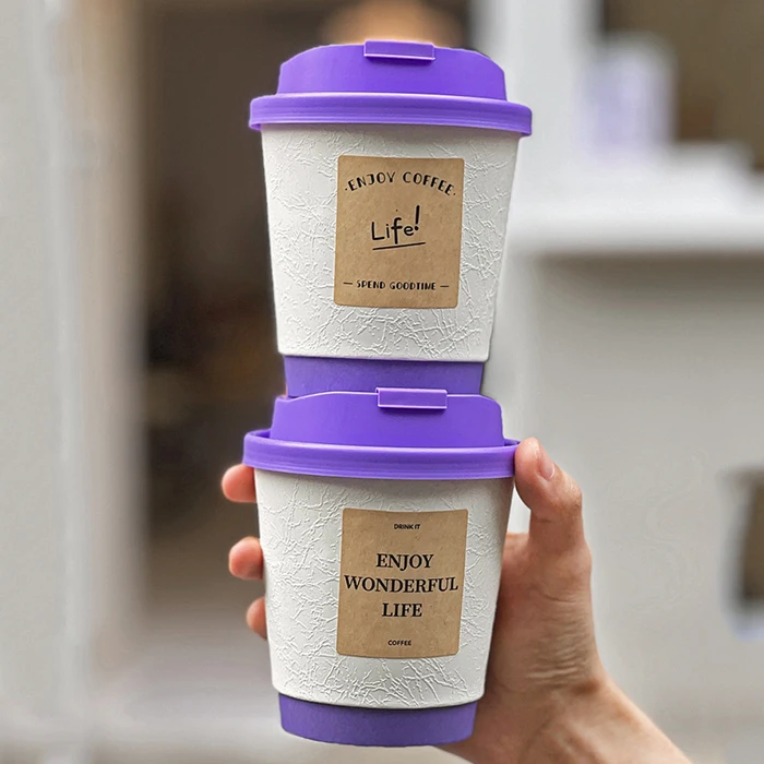 8oz 16oz 20oz Biodegradable Custom Take Out PE Coated Double Ripple Wall Paper Milk Tea Cups Paper Sauce Coffee Cup With Logo supplier