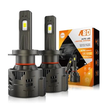 AR6  150w 6000K Car head lights bulb 360 H4 led headlight for car automotive 9005 9006 H11 H7