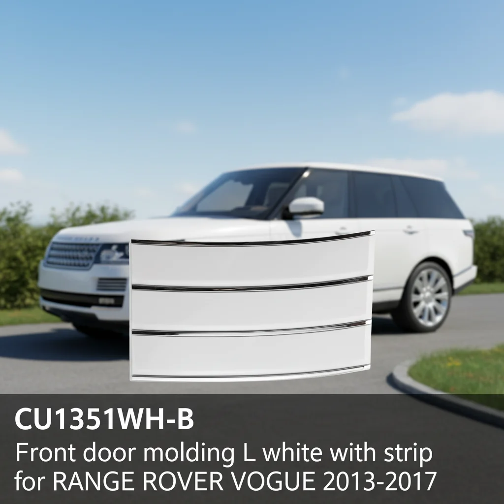 CU1351WH-B Factory Style Scratch Resistant Front Door Molding L White with Strip for RANGE ROVER VOGUE 2013 -2017
