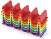 Rojo-naranja-amarillo-verde-azul-púrpura-6 colores mezclados