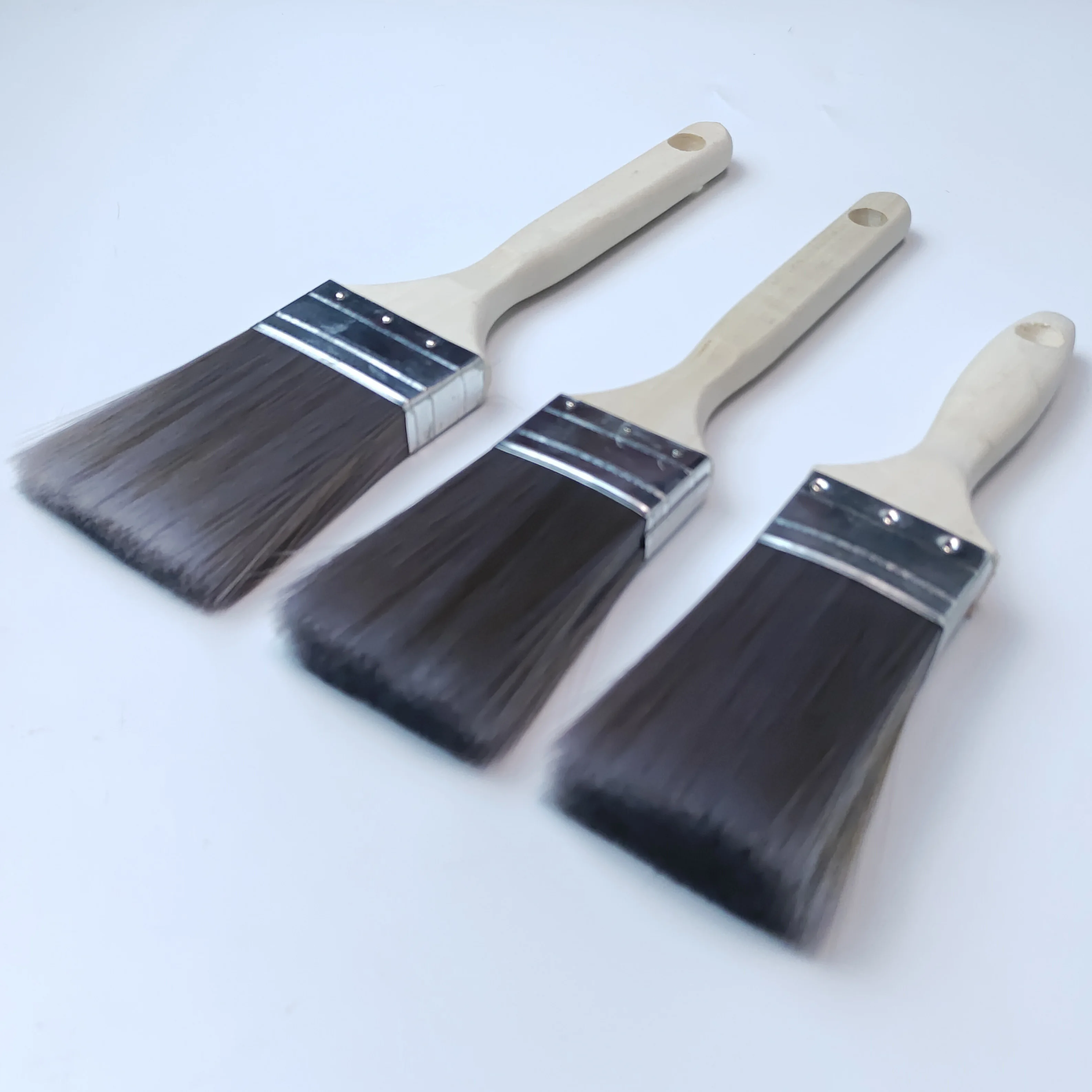 Flat Bristle Wood Handle Paint Brush for Oil Paints Stains Wall Furniture Graffiti Touch ups