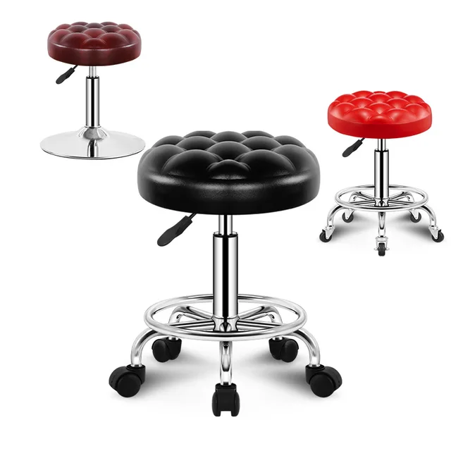 Adjustable Height Swivel Clinic Classic Style Tattoo Spa Salon Barber Shop Stool Chair With Wheels