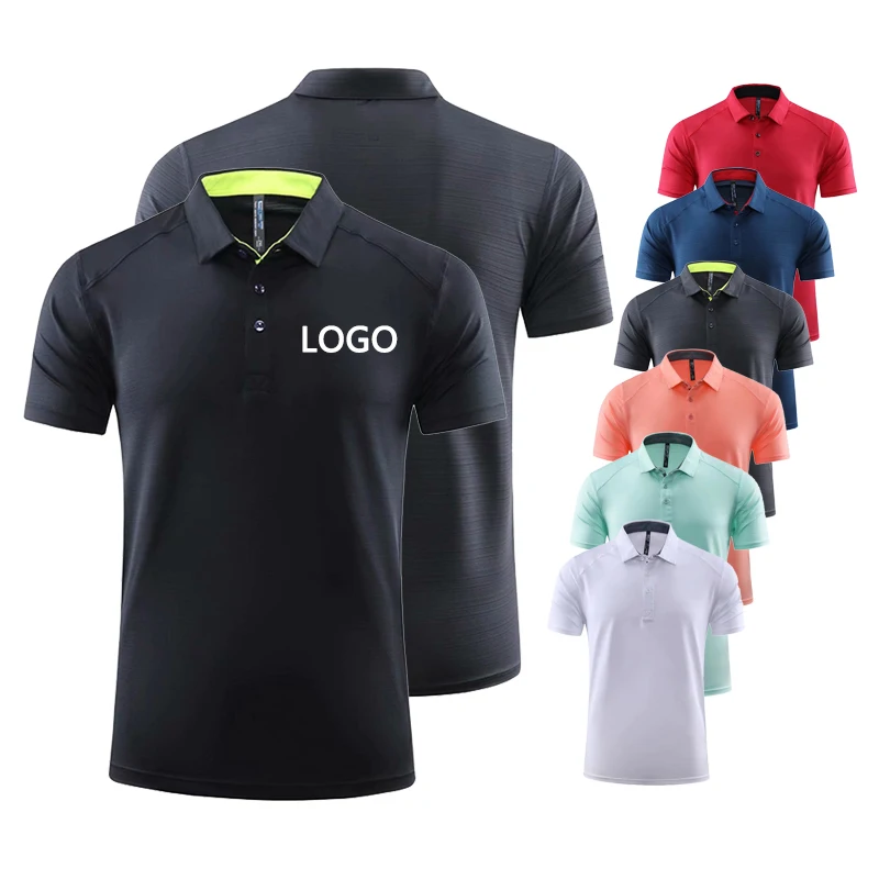 Customized Us Golf Polo T-shirt Way Stretch Ice Silk Quick Dry Sport T  Shirt for Men High Quality Polo