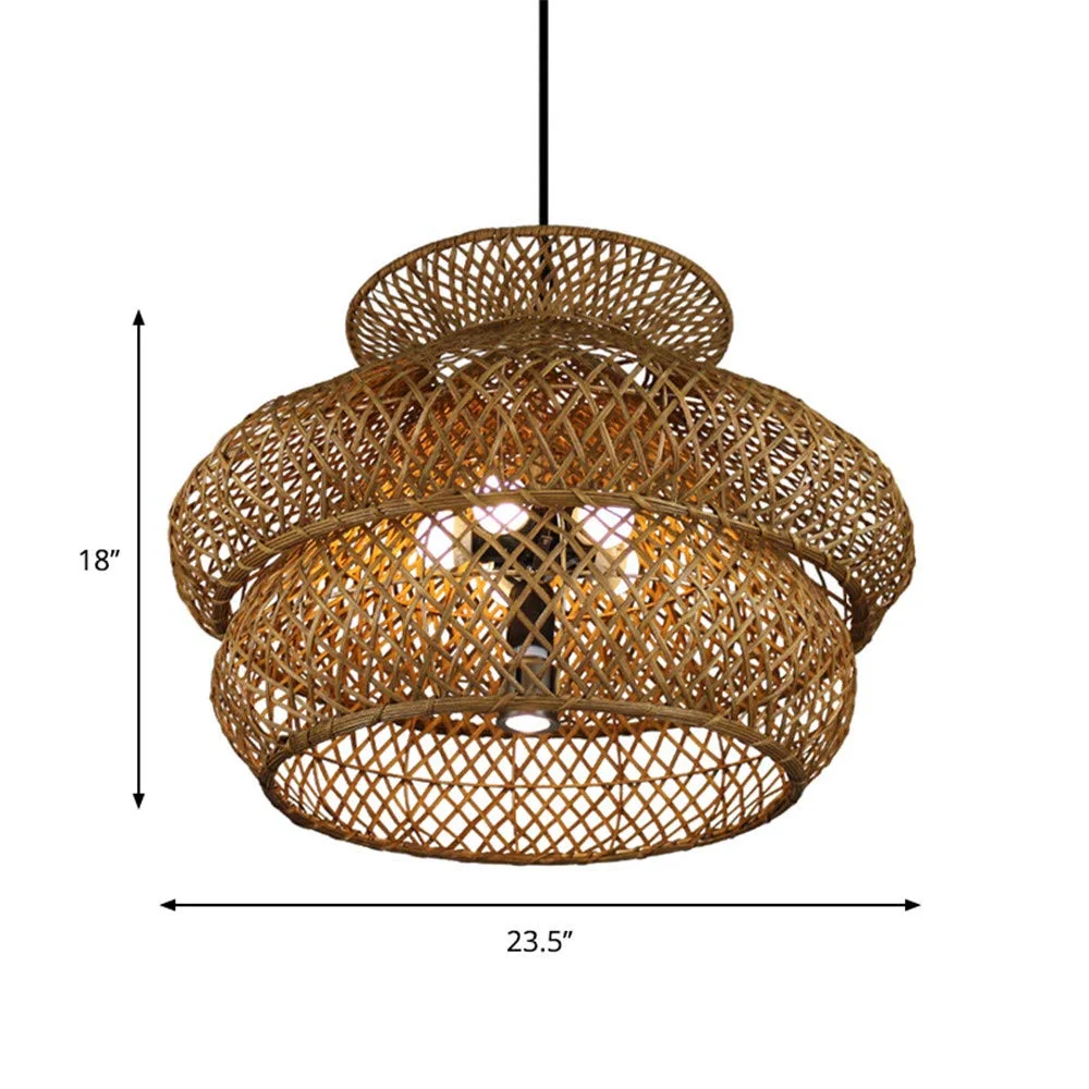 Woven Pendant Light Basket Lamp Shade Light Fixtures Ceiling Light