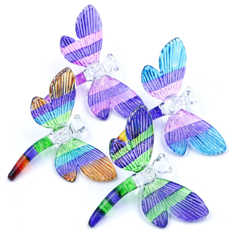 Murano  Painting Glass Animal Dragonfly Sculpture Hanging Europe Wall Craft Home Decor Wholesale Manufacture