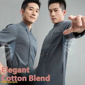 Autumn Unisex Long Sleeve Chef Workwear Set Underarm Mesh Kitchen Uniform for Restaurant Bar Dining Hall Other Work Environments