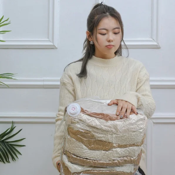 Extra Large Vacuum Storage Bags for Space-Saving Closet Organizers for Clothing Comforters Blankets Bedding Sweaters