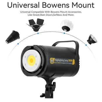 300W LED Video Light 5700K Continuous Dimmable Photography Lamp Photo Studio Daylight Lighting for Camera Softbox Bowens Mount detail image