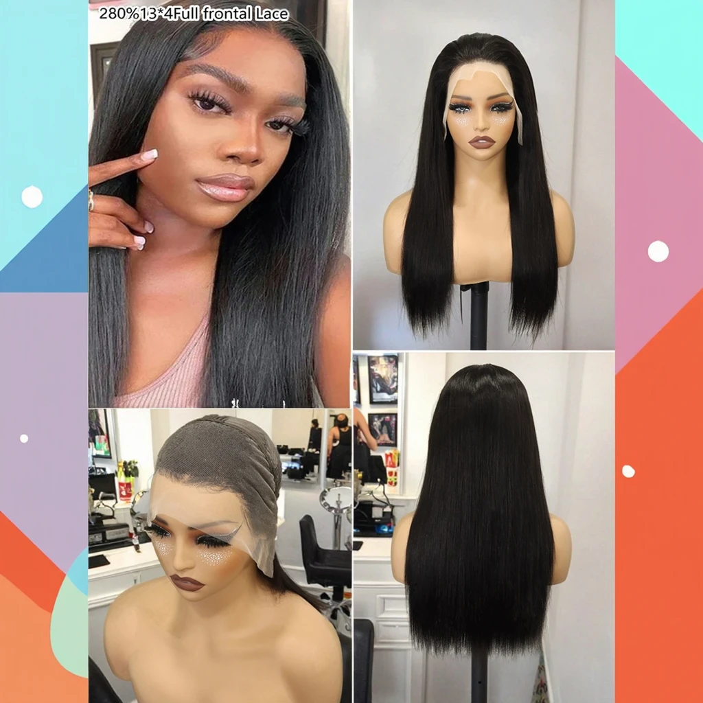 280 Density Remy Natural Bone Straight Bulk Human Hair Wig  display picture 1