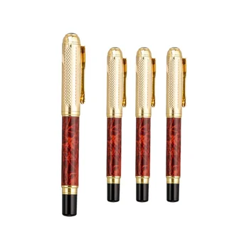 High Luxury Marble Lacquered Metal Roller Pen with Gold parts Business Gift Pens