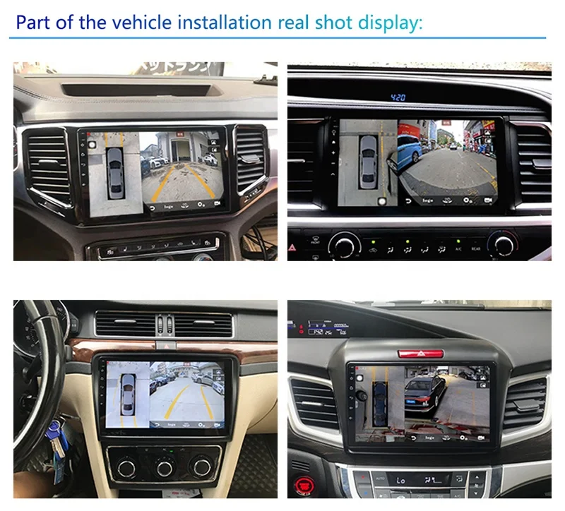 1080P 3D 360 Degree Car Bird Eye Surround View Camera Driving for Android  Monitor Car Stereo Radio Universal Multimedia Player