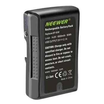 Neewer V Mount/V Lock Battery - 95Wh 14.8V 6600mAh Rechargeable Li-ion Battery for Broadcast Video Camcorder,For  HDCAM