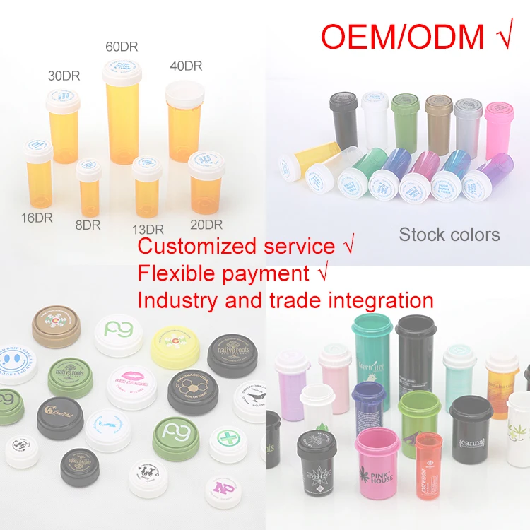 Child Resistant Vial Plastic Medical Vials With Reversible Cap Reversible Pharmacial Vials With Push Down