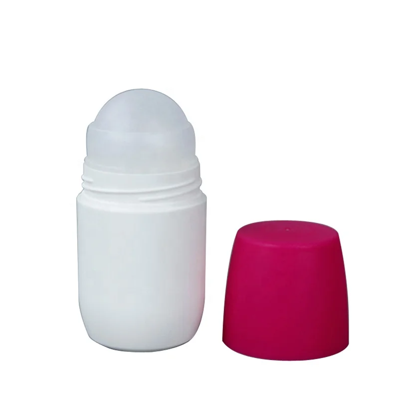 60 мл рулонная бутылка для личной гигиены, пустая пластиковая бутылка для солнцезащитного крема, цветные роликовые контейнеры для дезодорирования с полипропиленовым шариком