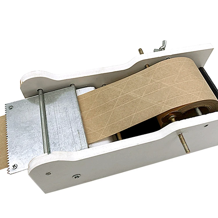Manual kraft paper tape cutter, dispenser machine for water activated kraft tape