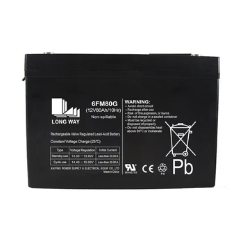 LONGWAY Hot Selling GEL Battery 12V80Ah 6FM80 AGM Technology and sealed Lead-acid Battery for OEM