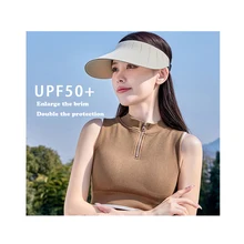 Women's Summer Sunscreen Cap Sport Running Visor Large Brim Anti-UV  Protection Empty Top Hats Cycling Golf