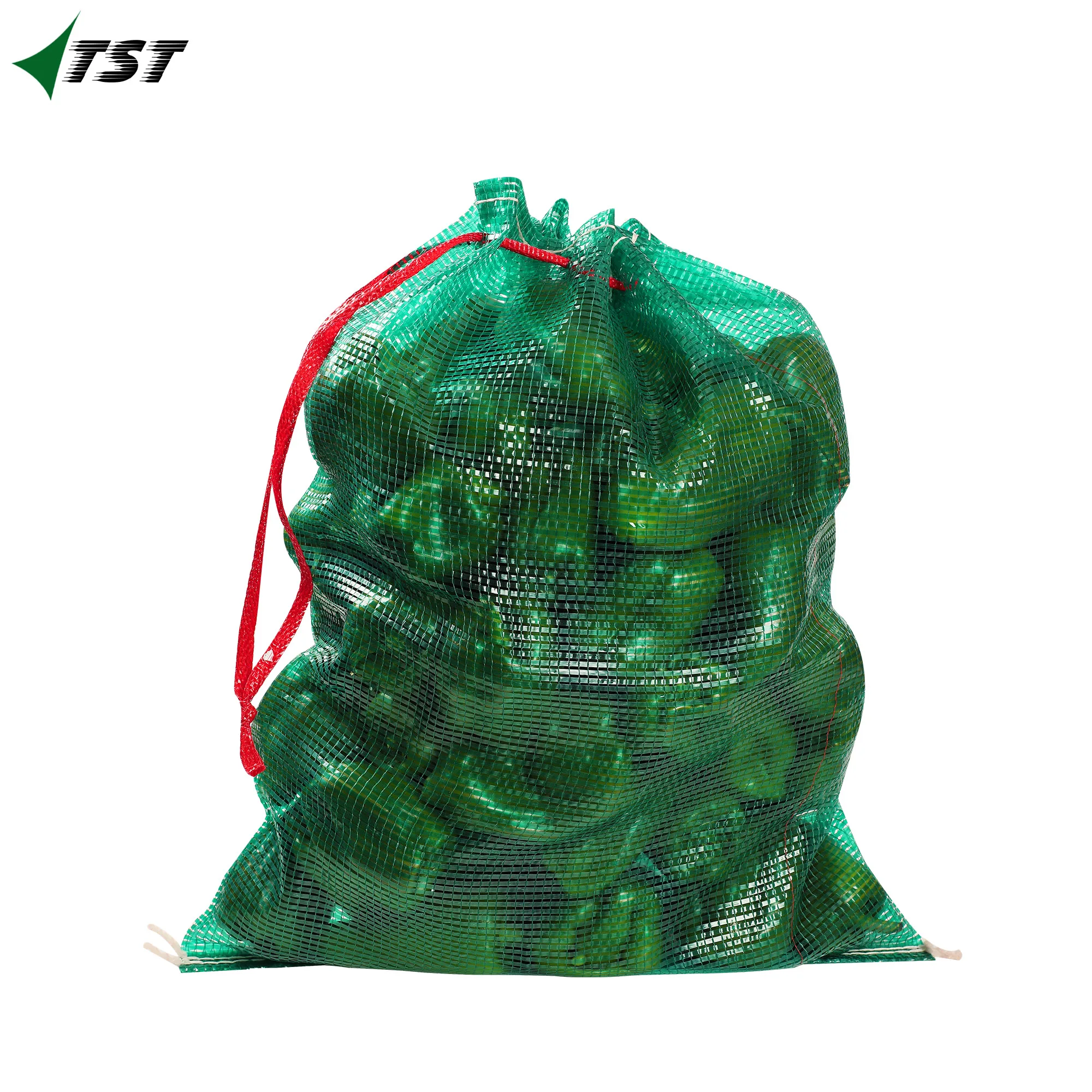 Red Tubular Mesh Bag for Packaging Potatoes Onions Plastic PP Mesh Bag with Custom Drawstring and Sizes for Senegal Markets