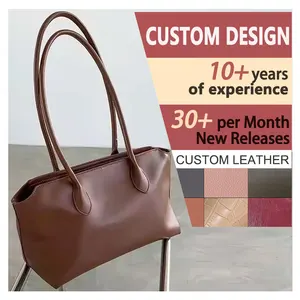 Factory Direct Sale Dacron Material Zipper Handbag Inside Patch Pocket Bags Women Shoulder Bag