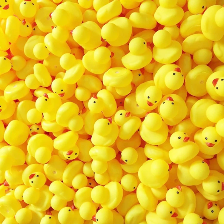 Wholesale Newborn Kids Gifts Making Sounds Rubber Little Yellow Ducks ...