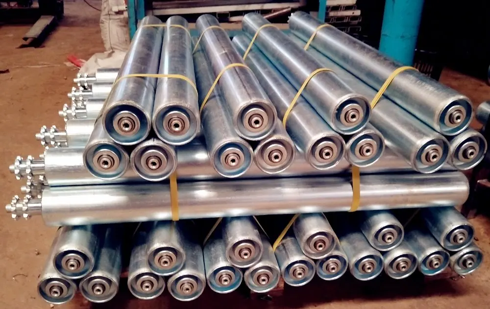 Galvanized Steel/Stainless Steel Double Sprocket Conveyor Roller For Material Handling Equipment Parts