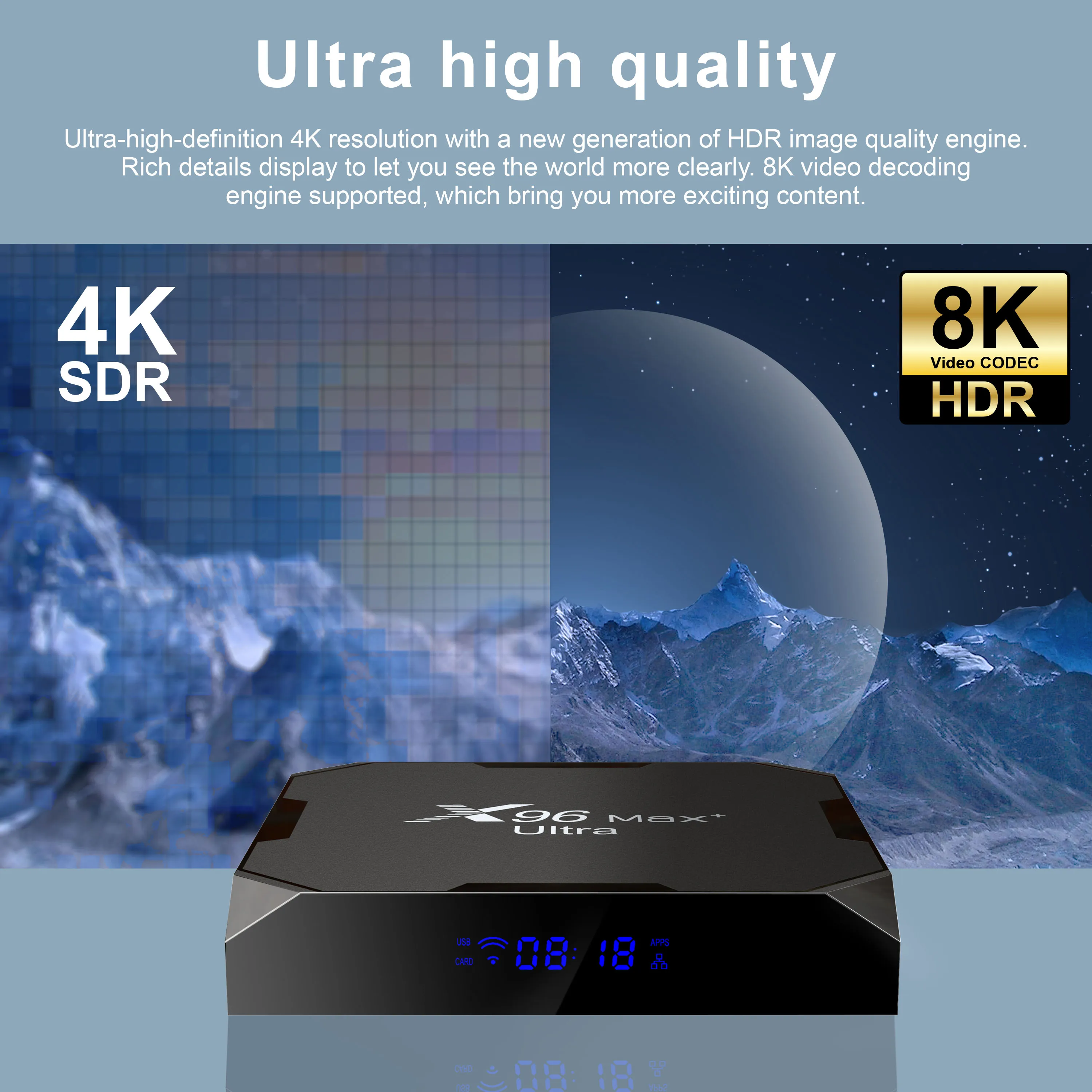 Versand aus Frankreich: X96 MAX Plus Ultra 4 GB RAM 32 GB Smart-TV-Box Amlogic S905X4 Dual-WLAN mit Bluetooth, Android 11 Set-Top-Box, 100MLAN_voghion.com