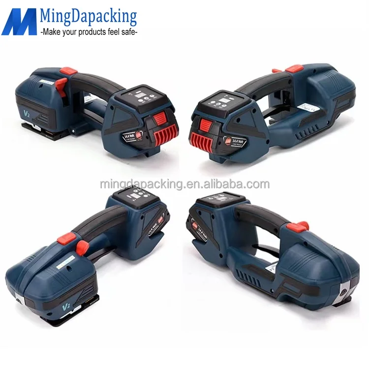 V2 Made in China Battery Powered Operated Plastic Strapping Tool Machine for pp Pet Strap