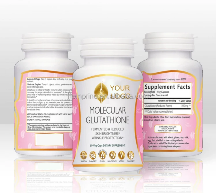 2022 Hot Sale Premium L-Glutathione Natural Skin Whitening Anti-Aging Vegan Capsules