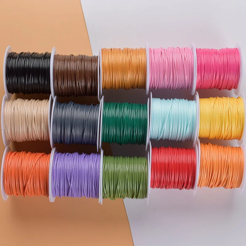 Beading String Threads Knotting Braiding Round for DIY Macrame Necklace Jewelry Making 1mm Black Korean Waxed Polyester Cord