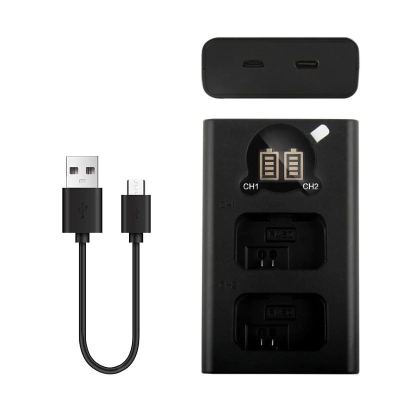 NP-FW50 Battery USB Smart Mickey Mouse Dual Slot Charger With micro TYPE-C  for Sony A7M2 A7R2 A7S2 A6000 A6300 A6400