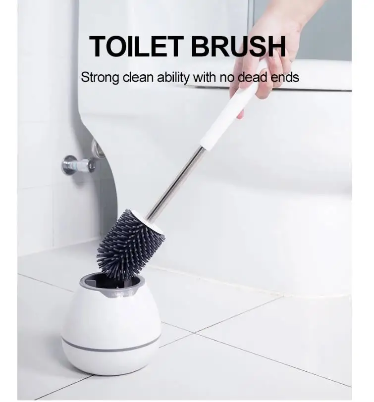 hot sale toilet brush plastic easy clean silicone for toilet