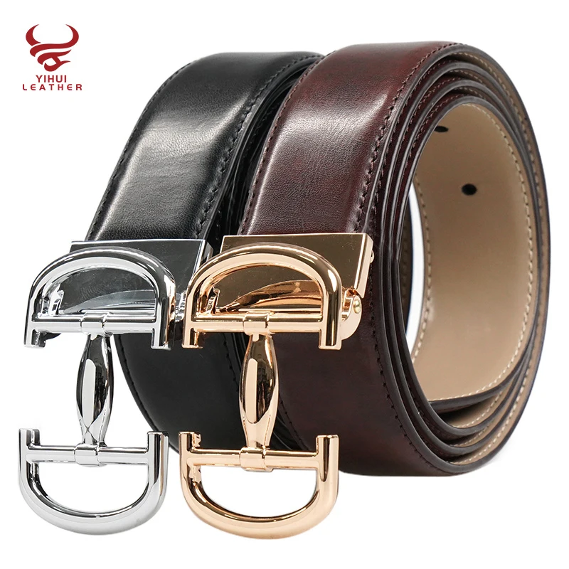 Wholesale luxury top belts plain buckle famous brand belt genuine leather belts for men