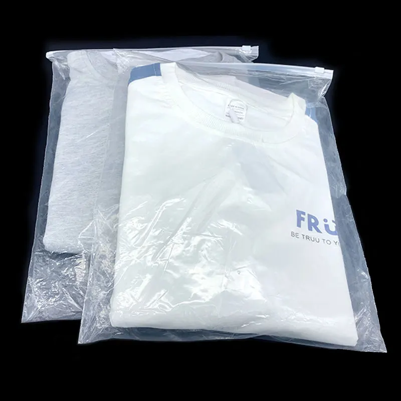 Custom Printed Logo Grs Recycled Plastic Polybag Transparent Zipper 