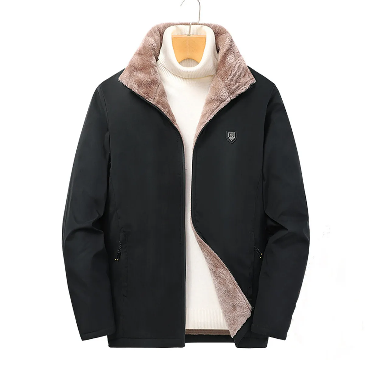 Men Winter Warm Cotton Thick Fleece Jacket Coat Casual Outwear Outdoor ...