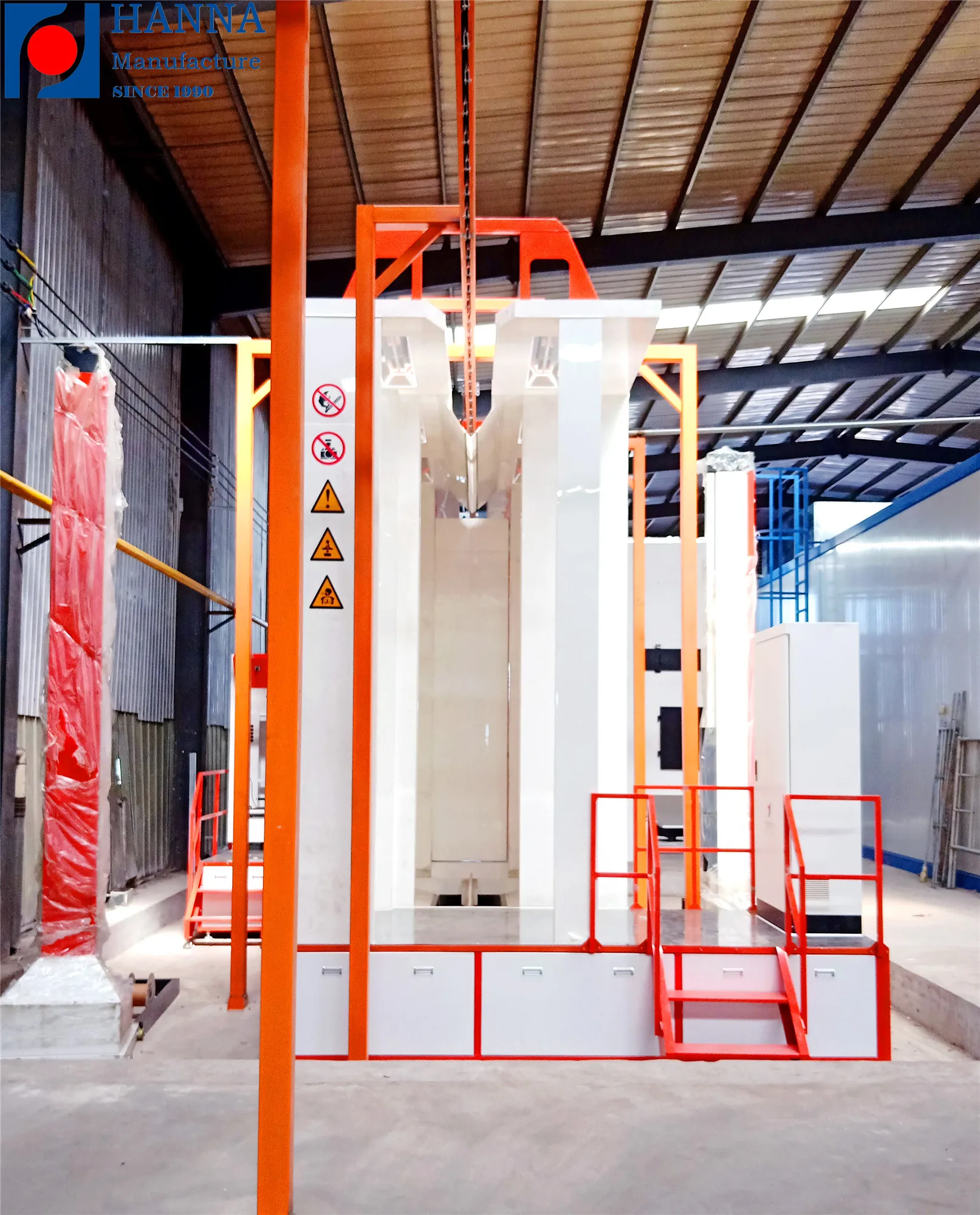 
 Высокоскоростная линия распыления порошкового покрытия с компактной компоновкой  