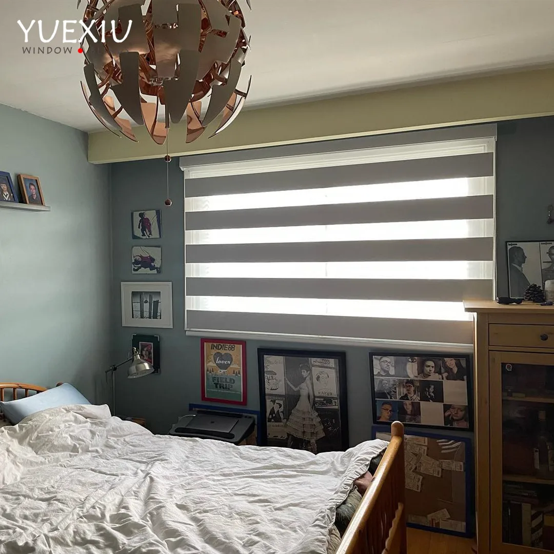 Custom Google Home App Remote Control 38Mm Australia Style Blackout Curtain Electric Motor Roller Zebra Blind