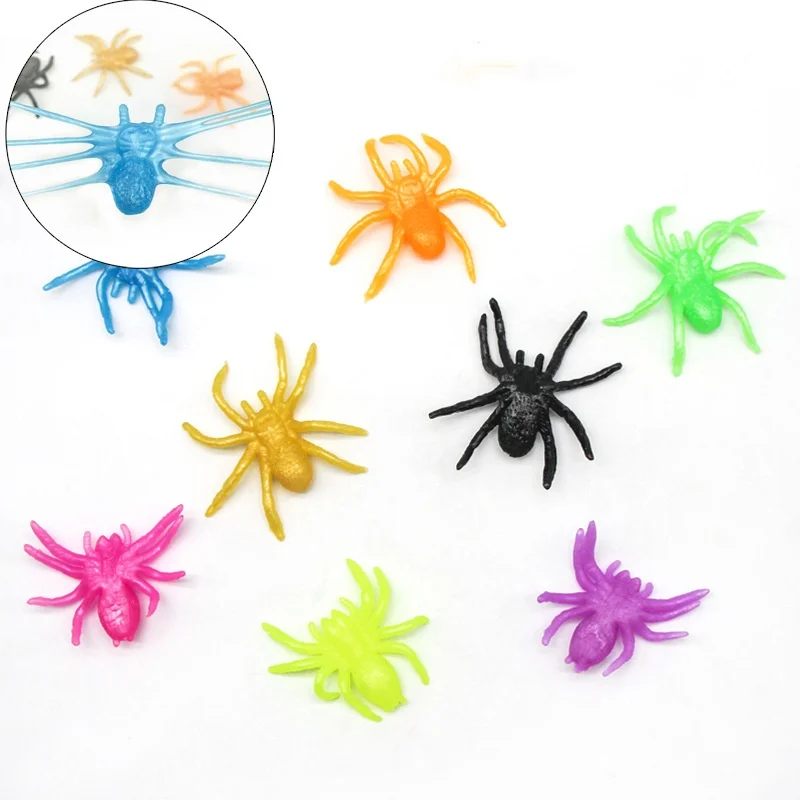 Realistic Small Size TPR Plastic Spider Toys Funny Decorations and Prank Props for Kids Novelty & Gag Toys