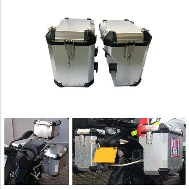 Two Khali side panniers in TPU 35L - 45L + Pair of aluminium plates with  Inox Subframe R1200GS LC - R1250GS & ADV