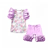 Bunny Easter Egg Purple Ruffle Short Set