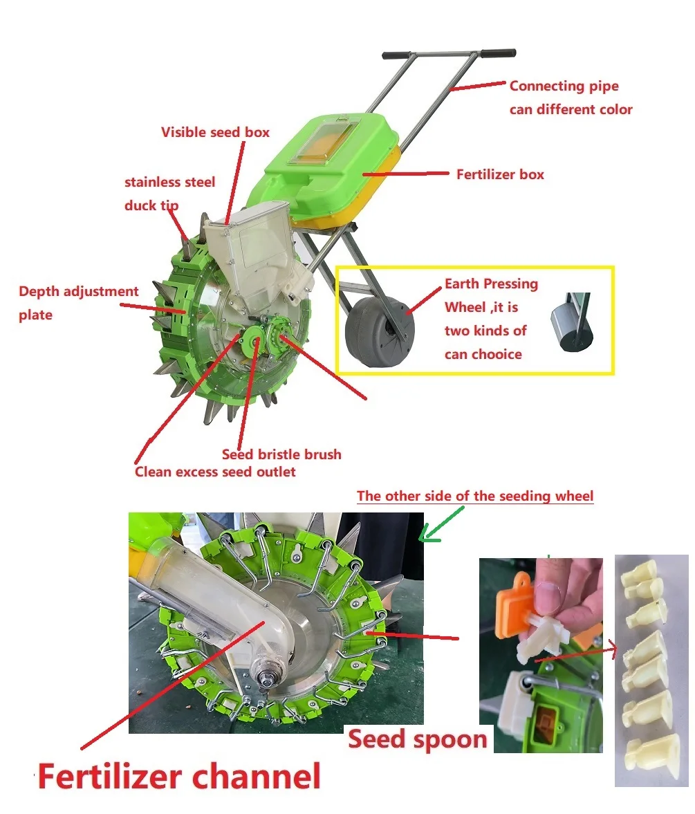 2025 Year Upgrade Design Brush-type Agricultural Multifunctional Crop Hand-push Planter