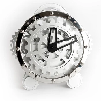 Miaoke European Living Room Two-foot Gear Rotation Creative Seat Clock Clock Stainless Steel Decorative Table Wholesale