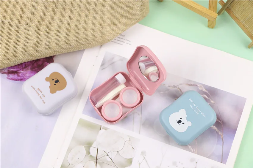 High Quality Colorful Contact Lens Case Kit Oxysept Contact Lens Round