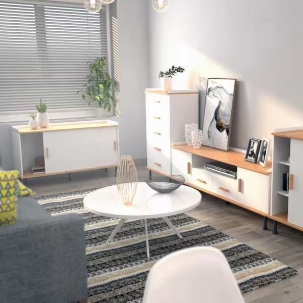 Дом Multi 5 слайдов E1 MDF с дубовым шпоном угловой шкаф для хранения с ящиками