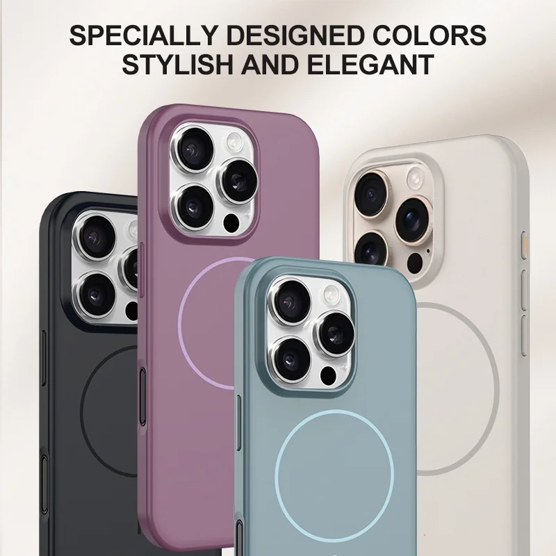 product luxury magnetic  phone case waterproof mobile phone case for iphone 16 pro max skin feel back cover with wireless charging-8