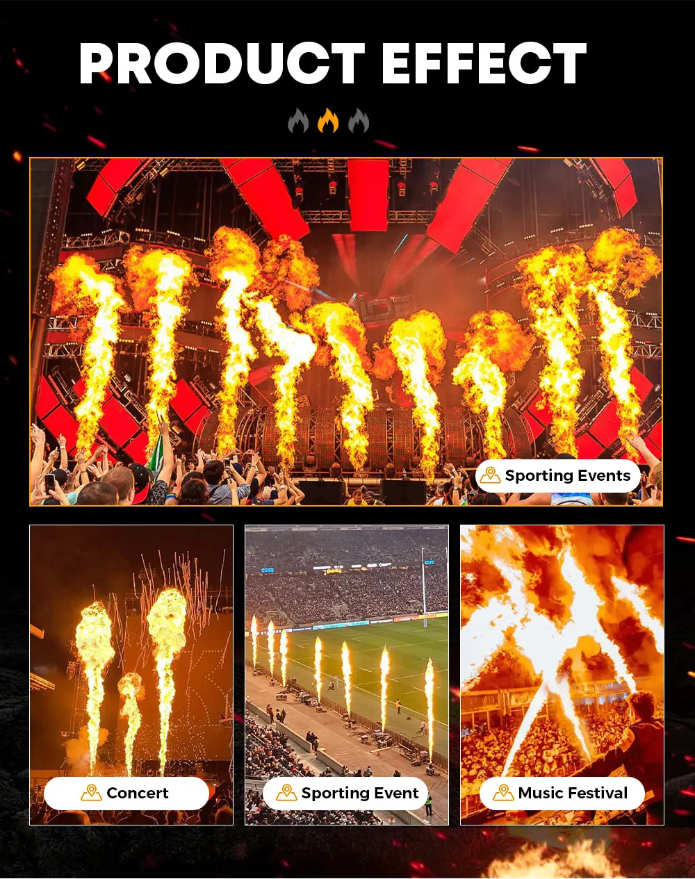 【プレイメーカー】MAXFACTOR ポスター 4点セット MOKA SFX Rainproof Spray 8-10M Outdoor Moving Head Flamer