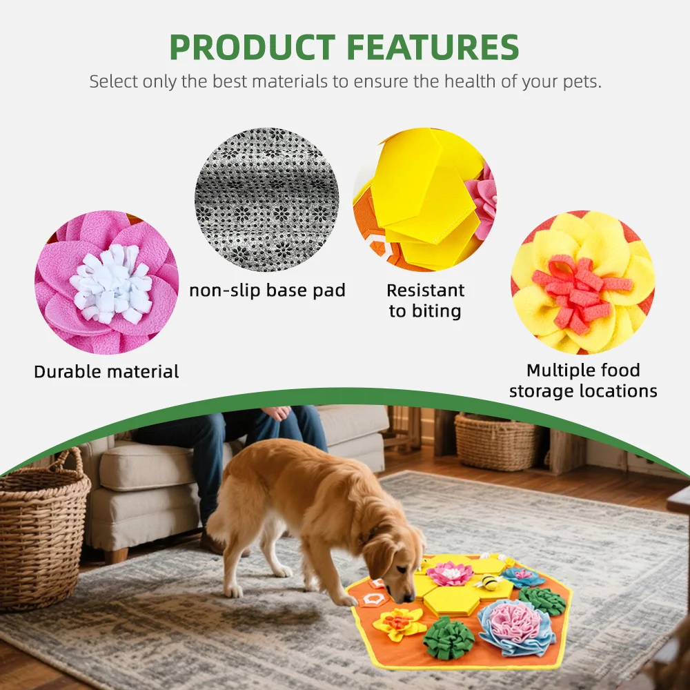 Wholesale Stress Relief Durable Green Snuffle Mat for Dogs with Anti-S - product detail 4