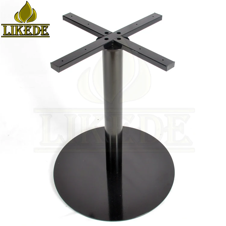 New black iron frame metal dining table bases round steel table legs