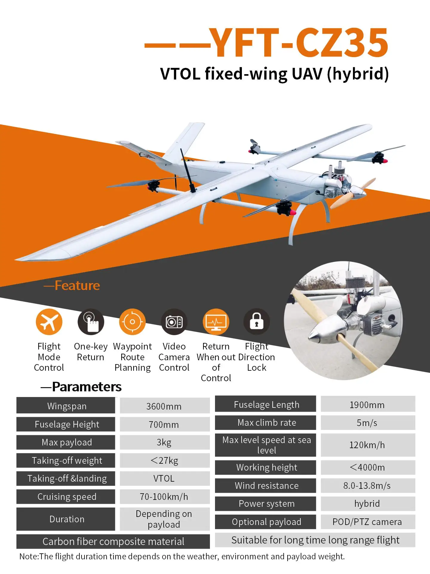 Digital Eagle Vtol Cz35 Fixed Wing Uav Airplane Drone Hybrid Uav