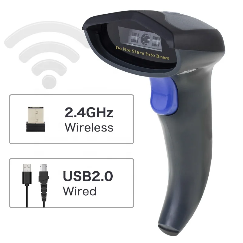Milestone Handheld CCD Wired 2D Qr Code Scanner with USB Receiver Wireless Barcode Scanner